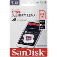 Sandisk Ultra 512GB 150MB/S Microsdxc Uhs-I Hafıza Kartı SDSQUAC-512G-GN6MN