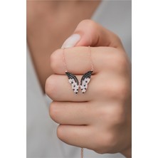 Nereze 925 Ayar Gümüş Benekli Model Kelebek Kolye