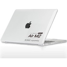 Z-Mobile MacBook Air M2 13.6” 2022 A2681 Kapak Kılıf Parlak Şeffaf Transparan Kapak 13.6" Uyumlu 360° Koruma