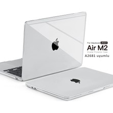 Z-Mobile MacBook Air M2 13.6” 2022 A2681 Kapak Kılıf Parlak Şeffaf Transparan Kapak 13.6" Uyumlu 360° Koruma