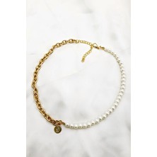 Petek Aksesuar S Incili Zincir Harf Tarz Kolye