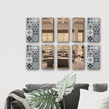 Decorita Dekor Camı | Karakalem Çizim Cam ve Ayna | 10'lu Takım | 12,5cm x 25CM