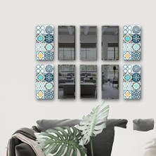 Decorita Dekor Camı | Modern Çini Desen Cam ve Ayna | 10'lu Takım | 12,5cm x 25CM