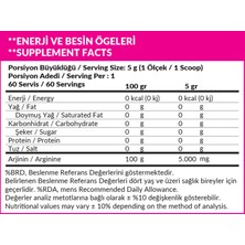 High Nutrition  Arjinin, Arginine Aromasız 300 Gr - 60 Servis - 1 Serviste 5000 Mg