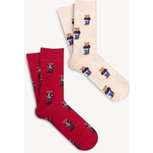 Mono Socks 4'lü Teddy Bear Desenli Çorap