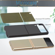 Microcase Samsung Galaxy Z Flip4 Için Deri Desenli Plastik Koruma Kılıf - AL3148