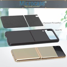 Microcase Samsung Galaxy Z Flip4 Için Deri Desenli Plastik Koruma Kılıf - AL3148