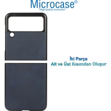 Microcase Samsung Galaxy Z Flip4 Için Deri Desenli Plastik Koruma Kılıf - AL3148