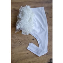 Aişe Tesettür Beyaz Fırfırlı Bone - 40501