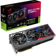 Asus GEFORCE ROG RTX 4080 16GB 256bit GDDR6X 2535MHz  2xHDMI 3xDP RGB (ROG-STRIX-RTX4080-16G-GAMING) DLSS3 EKRAN KARTI