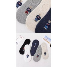 Worthy Socks  5'li Teddy Bear Oyuncak Ayı Desenli Babet Çorap Seti 5 Çift