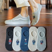 Worthy Socks  5'li Teddy Bear Oyuncak Ayı Desenli Babet Çorap Seti 5 Çift