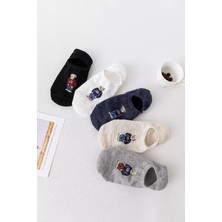Worthy Socks  5'li Teddy Bear Oyuncak Ayı Desenli Babet Çorap Seti 5 Çift