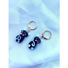 Sıne Accessory Cam Kedi Figürlü Küpe