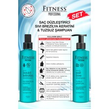 Fitness Professional Brezilya Fönü Sıvı Keratin Bakımı Kalıcı Dumansız & Parabensiz Buğday Proteinli Tuzsuz Şampuan Seti