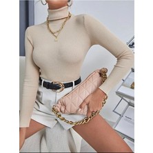 Candy Butik Pamuklu Balıkçı Yaka Kaşkorse Şardonlu Slimfit Boğazlı Kazak
