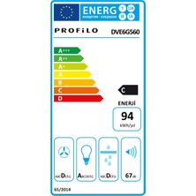 Profilo DVE6G560 Siyah Cam Yüzey Duvar Tipi Davlumbaz