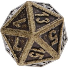 Flower World Heavy Metal D20 Yirmi Taraflı 22MM Polyhedral Masa Oyunu Props Bakır