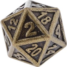 Flower World Heavy Metal D20 Yirmi Taraflı 22MM Polyhedral Masa Oyunu Props Bakır