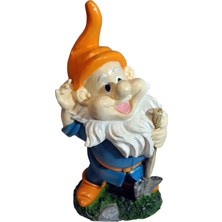 Nesli Butik Kürekli Cüce Gnome, 25 Cm. El Boyaması Biblo, Dekoratif El Sanatları, Ev&ofis Için Özgün Dekor Ürünü