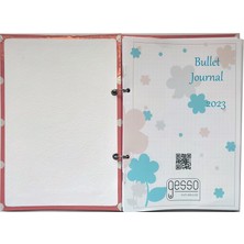 Gesso Notebook Doty Bullet Journal Pembe - Puantiyeli - 15 x 21 cm - Düz - Çiçekli Sayfalar