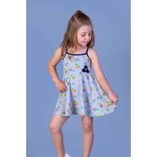 Toontoy Kız Çocuk Çiçek Baskılı Elbise