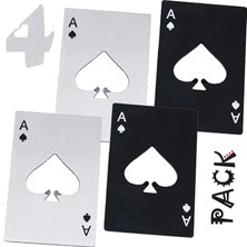 Valkyrie 4 Adet Poker Kart Paslanmaz Çelik Şişe Açacağı