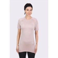 Manila Armour Seamless Sporcu Kısa Kollu T-Shirt Pudra