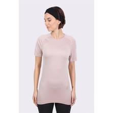 Manila Armour Seamless Sporcu Kısa Kollu T-Shirt Pudra