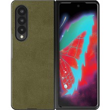 Microcase Samsung Galaxy Z Fold4 Için Deri Desenli Plastik Koruma Kılıf - AL3156