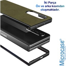 Microcase Samsung Galaxy Z Fold4 Için Deri Desenli Plastik Koruma Kılıf - AL3156