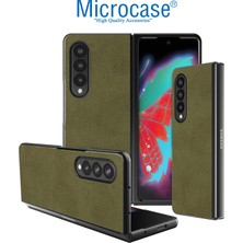 Microcase Samsung Galaxy Z Fold4 Için Deri Desenli Plastik Koruma Kılıf - AL3156