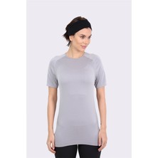 Manila Armour Seamless Sporcu Kısa Kollu T-Shirt Gri