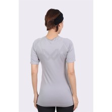 Manila Armour Seamless Sporcu Kısa Kollu T-Shirt Gri