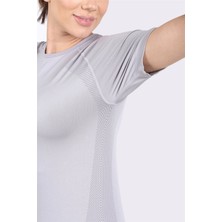 Manila Armour Seamless Sporcu Kısa Kollu T-Shirt Gri