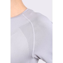 Manila Armour Seamless Sporcu Kısa Kollu T-Shirt Gri