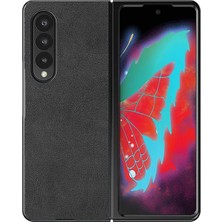Microcase Samsung Galaxy Z Fold4 Için Deri Desenli Plastik Koruma Kılıf - AL3156