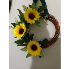 Eloza Floral Art Ayçiçekli Çelenk Kapı Süsü