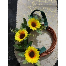 Eloza Floral Art Ayçiçekli Çelenk Kapı Süsü