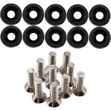 Enjoybuy 20PCS Araç Modifiye Vidalar Conta Paslanmaz Çelik Alüminyum Döşeme Vidaları Siyah (Yurt Dışından)