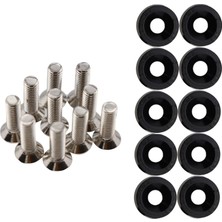 Enjoybuy 20PCS Araç Modifiye Vidalar Conta Paslanmaz Çelik Alüminyum Döşeme Vidaları Siyah (Yurt Dışından)