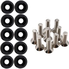 Enjoybuy 20PCS Araç Modifiye Vidalar Conta Paslanmaz Çelik Alüminyum Döşeme Vidaları Siyah (Yurt Dışından)