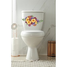 Echo Home Sulu Boya Soft Renkli Çiçekler Klozet Kapağı ve Banyo Sticker