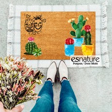 Esnature Kaktüs Desenli Kapı Önü Paspası 45X70 cm