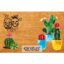Esnature Kaktüs Desenli Kapı Önü Paspası 45X70 cm