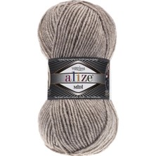 Alize Süperlana Midi El Örgü Ipi 5 Adet 100 Gram 207 Açık Kahve Melanj