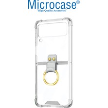 Microcase Samsung Galaxy Z Flip 4 Parmak Tutuculu Askılı Köşe Korumalı Kılıf - AL3160