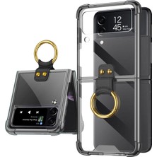 Microcase Samsung Galaxy Z Flip 4 Parmak Tutuculu Askılı Köşe Korumalı Kılıf - AL3160