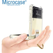 Microcase Samsung Galaxy Z Flip 4 Parmak Tutuculu Askılı Köşe Korumalı Kılıf - AL3160