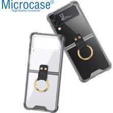 Microcase Samsung Galaxy Z Flip 4 Parmak Tutuculu Askılı Köşe Korumalı Kılıf - AL3160